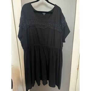 Torrid size 5 black crochet detail dress